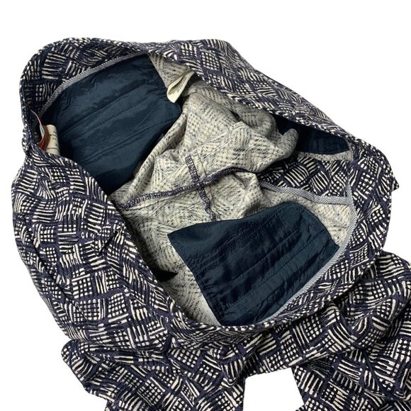 Anthropologie Cartonnier Size 10 Blue Charlie Zigzag Motif Print Ankle Pants - Picture 8 of 10